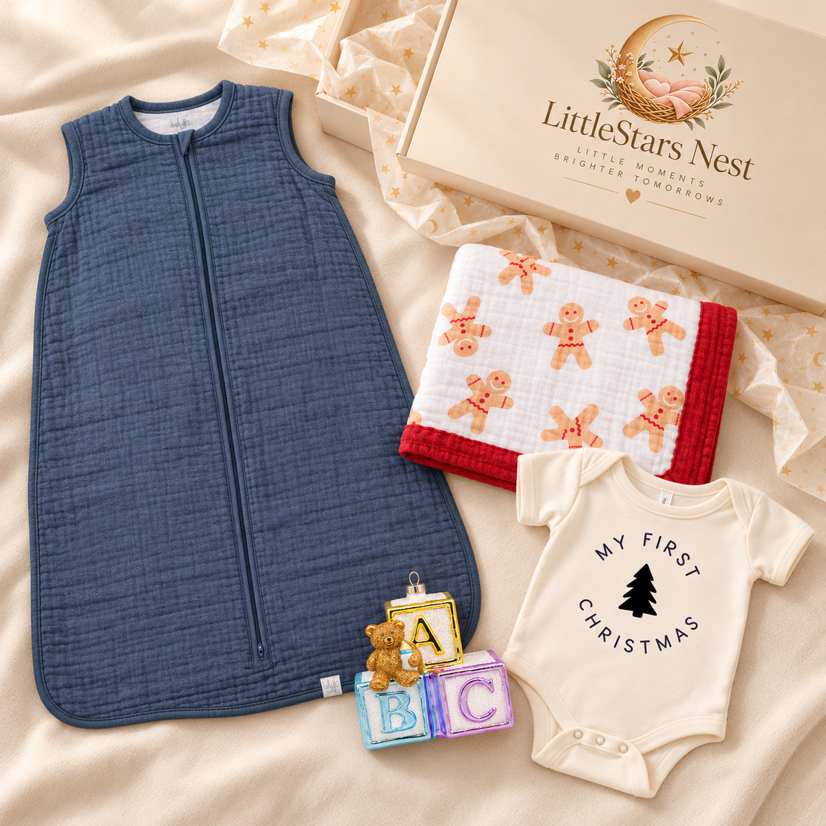 Baby's First Christmas Box contents laid flat