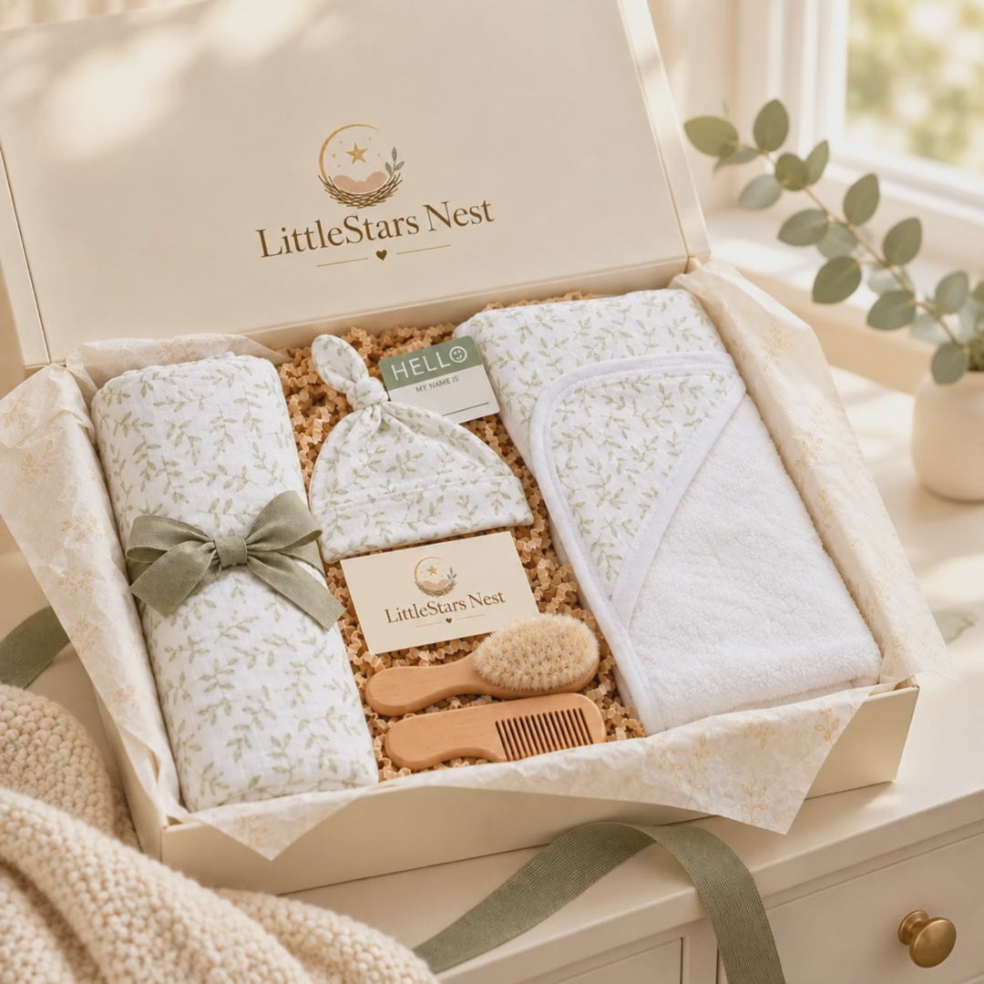 Welcome Home Box in a soft nursery setting, short product clip